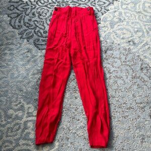 Vintage High Waist Pleated Pants Red 12 & 14